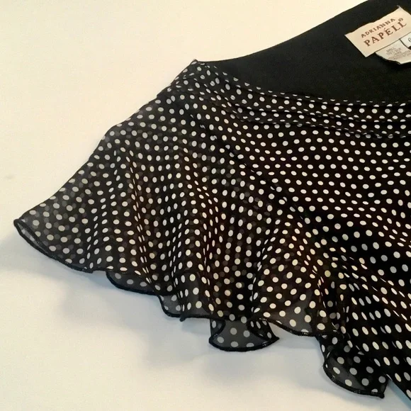 Vintage Adrianna Papell Black and White Silk Polka Dot Dress - Picture 7 of 9